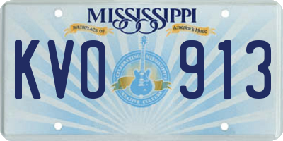 MS license plate KVO913