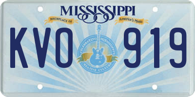 MS license plate KVO919