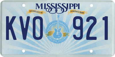 MS license plate KVO921