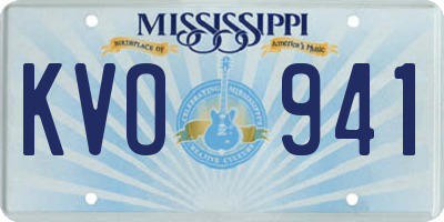 MS license plate KVO941