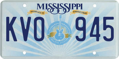 MS license plate KVO945