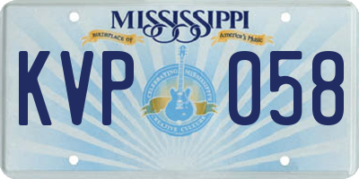 MS license plate KVP058