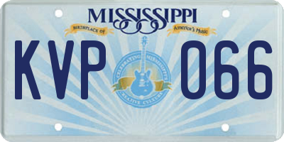 MS license plate KVP066