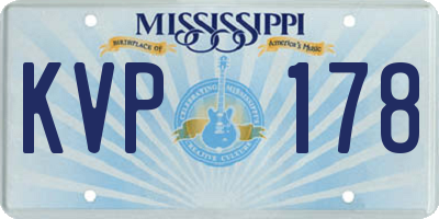 MS license plate KVP178