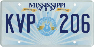 MS license plate KVP206