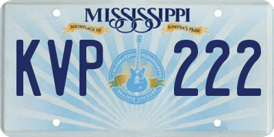 MS license plate KVP222