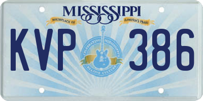 MS license plate KVP386