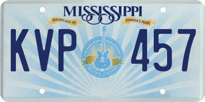 MS license plate KVP457