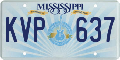 MS license plate KVP637