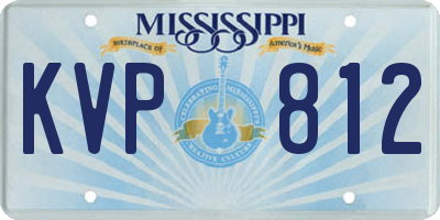 MS license plate KVP812