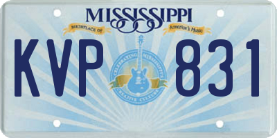 MS license plate KVP831