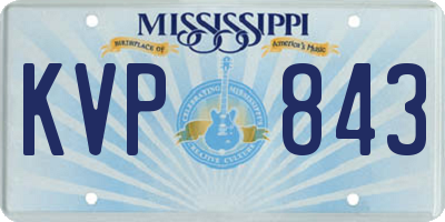 MS license plate KVP843