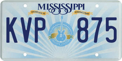 MS license plate KVP875
