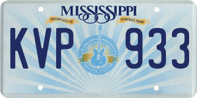 MS license plate KVP933