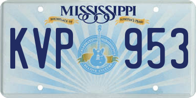 MS license plate KVP953