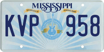 MS license plate KVP958