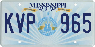 MS license plate KVP965