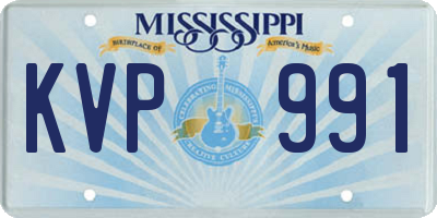MS license plate KVP991