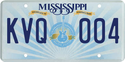 MS license plate KVQ004