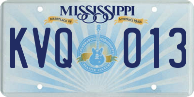 MS license plate KVQ013