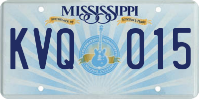 MS license plate KVQ015