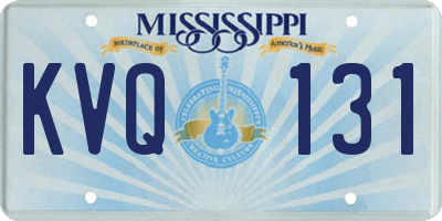 MS license plate KVQ131