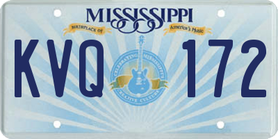 MS license plate KVQ172