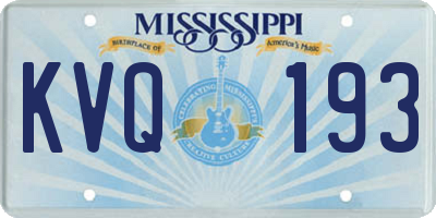 MS license plate KVQ193