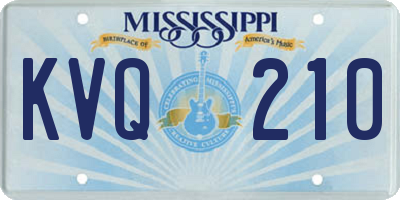 MS license plate KVQ210