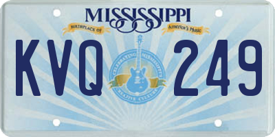 MS license plate KVQ249