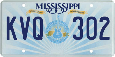 MS license plate KVQ302