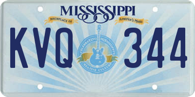 MS license plate KVQ344