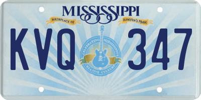 MS license plate KVQ347
