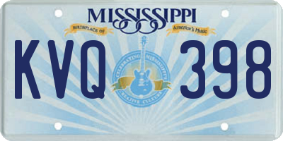 MS license plate KVQ398