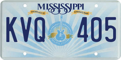 MS license plate KVQ405