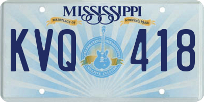 MS license plate KVQ418