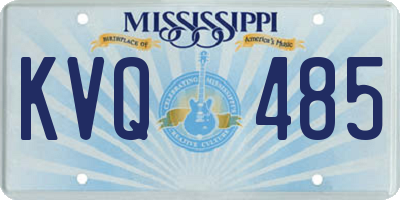 MS license plate KVQ485