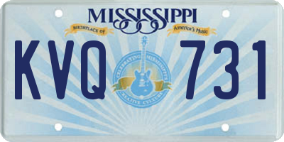 MS license plate KVQ731