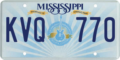 MS license plate KVQ770