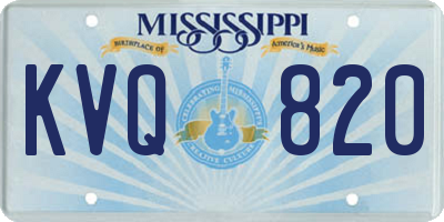 MS license plate KVQ820