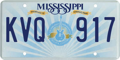 MS license plate KVQ917