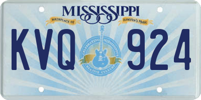 MS license plate KVQ924