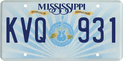 MS license plate KVQ931