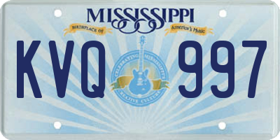 MS license plate KVQ997