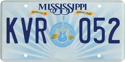 MS license plate KVR052