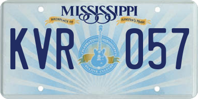 MS license plate KVR057