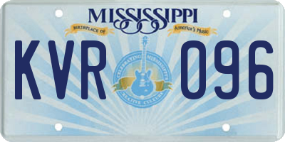 MS license plate KVR096