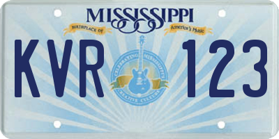 MS license plate KVR123