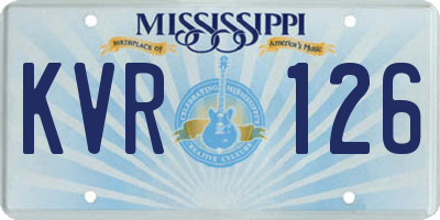 MS license plate KVR126