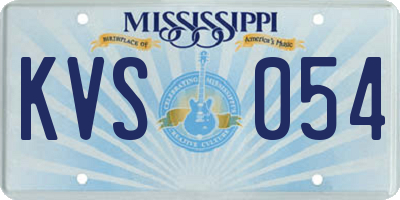 MS license plate KVS054